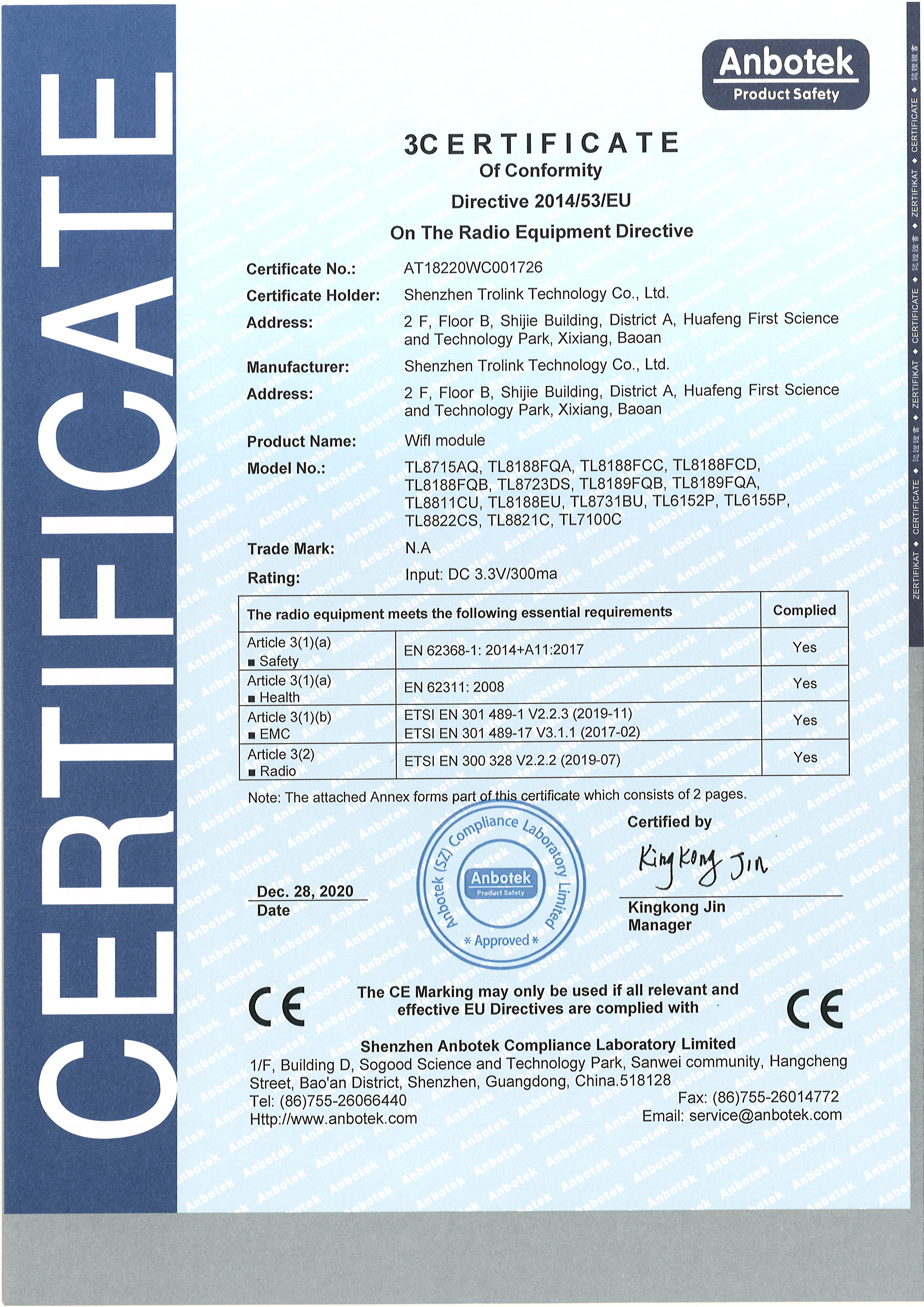 Certificat CE